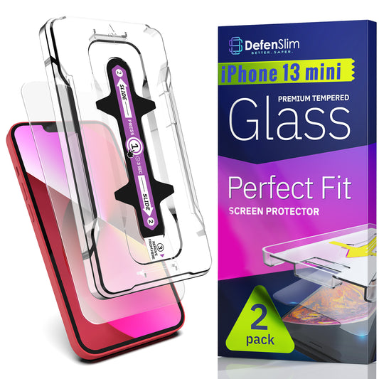 Defenslim iPhone 13 mini Screen Protector [2-Pack] with Easy Auto-Align Install Kit