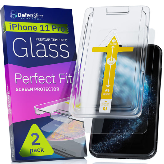 Defenslim iPhone 11 Pro Screen Protector [2-Pack] with Easy Auto-Align Install Kit