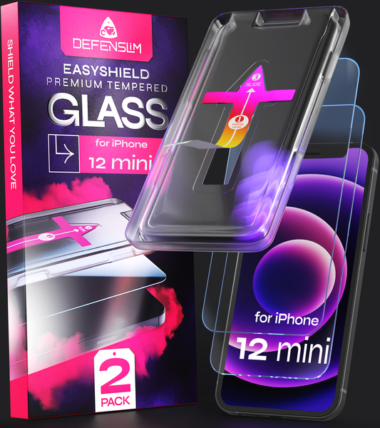 Defenslim iPhone 12 mini Screen Protector [2-Pack] with Easy Auto-Align Install Kit