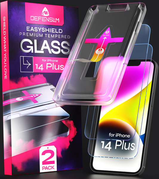 Defenslim iPhone 14 Plus Screen Protector [2-Pack] with Easy Auto-Align Install Kit