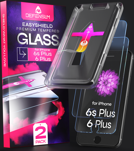 Defenslim iPhone 6s Plus Screen Protector [2-Pack] with Easy Auto-Align Install Kit
