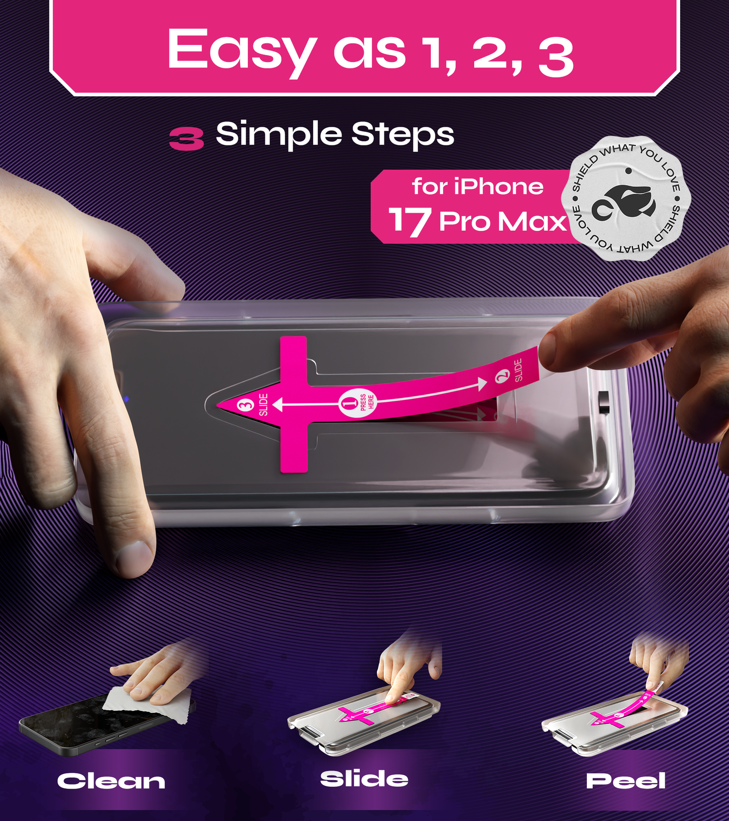 DefenSlim iPhone 17 Pro Max Screen Protector [2-Pack] with Easy Auto-Align Install Kit