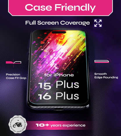 Defenslim iPhone 16 Plus / 15 Plus Screen Protector [2-Pack] with Easy Auto-Align Install Kit