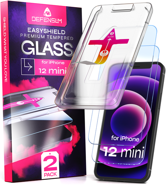 Defenslim iPhone 12 mini Screen Protector [2-Pack] with Easy Auto-Align Install Kit