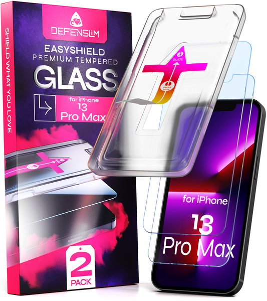 Defenslim iPhone 13 Pro Max Screen Protector [2-Pack] with Easy Auto-Align Install Kit