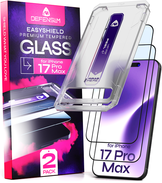 DefenSlim iPhone 17 Pro Max Screen Protector [2-Pack] with Easy Auto-Align Install Kit