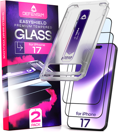Defenslim iPhone 17 Screen Protector [2-Pack] with Easy Auto-Align Install Kit