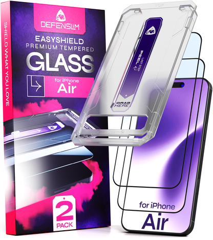 Defenslim iPhone AIR Screen Protector [2-Pack] with Easy Auto-Align Install Kit