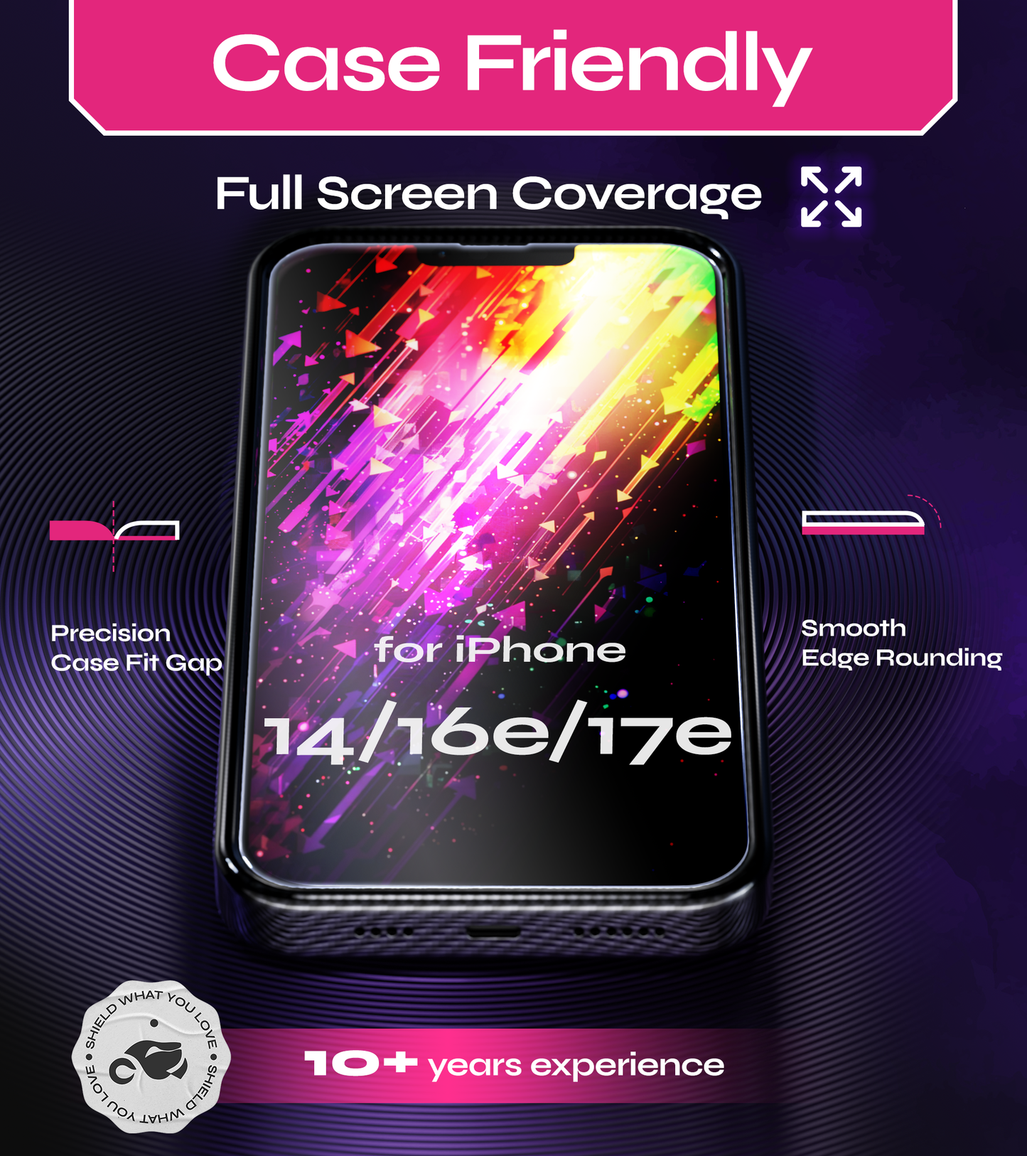 Defenslim for iPhone 14 / 16e / 17e Screen Protector [2-Pack] with Easy Auto-Align Install Kit