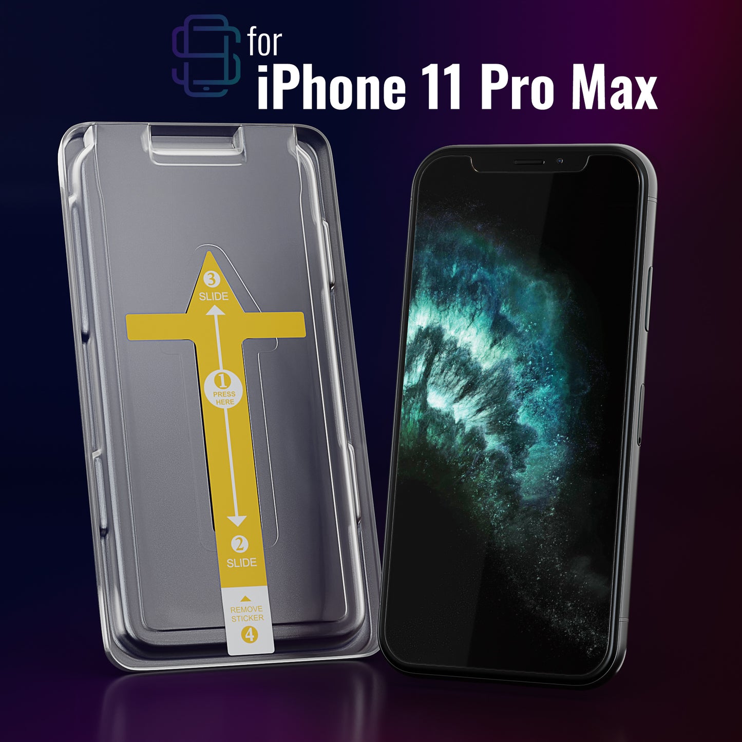 Defenslim iPhone 11 Pro Max Screen Protector [2-Pack] with Easy Auto-Align Install Kit